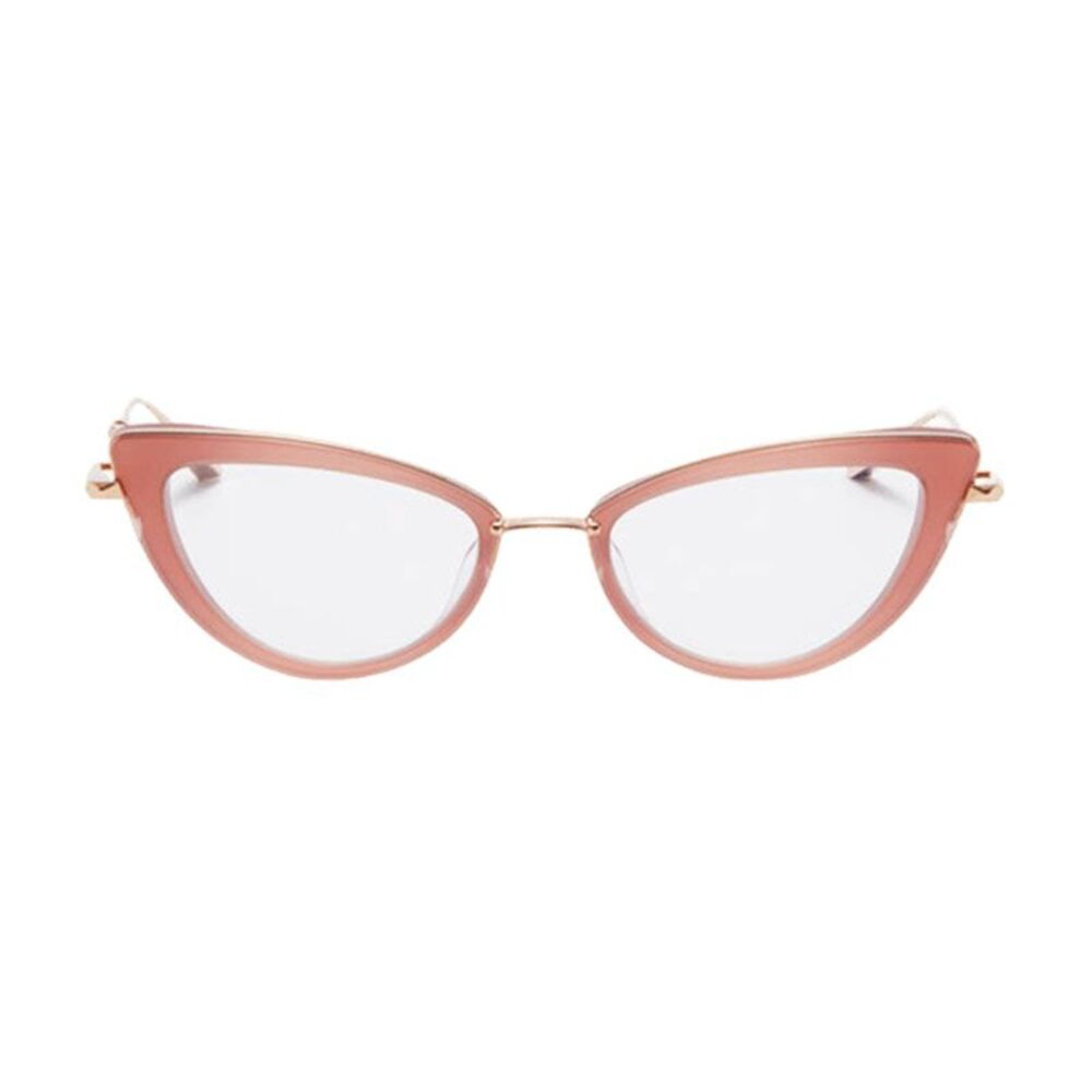 Valentino Eyeglasses Cat Eye Full Rim, Powder Pink/White Gold Frame and Clear - Picture 2 of 2